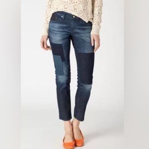 Ag Adriano Goldschmied Stevie Ankle Patchwork Jeans for Anthropologie Size 27